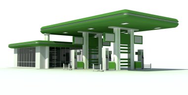 Gas station 3d clipart