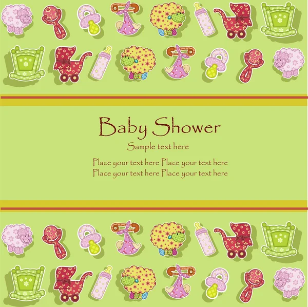 赤ちゃんのための一連の美しいカード — ストックベクタ