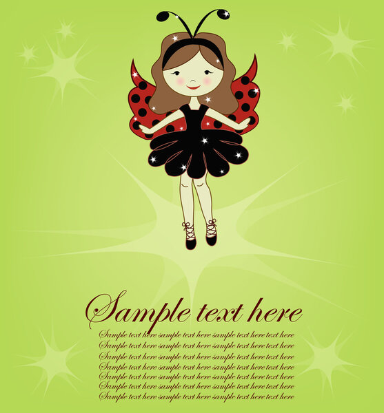 Красивая симпатичная девочка ladybug
