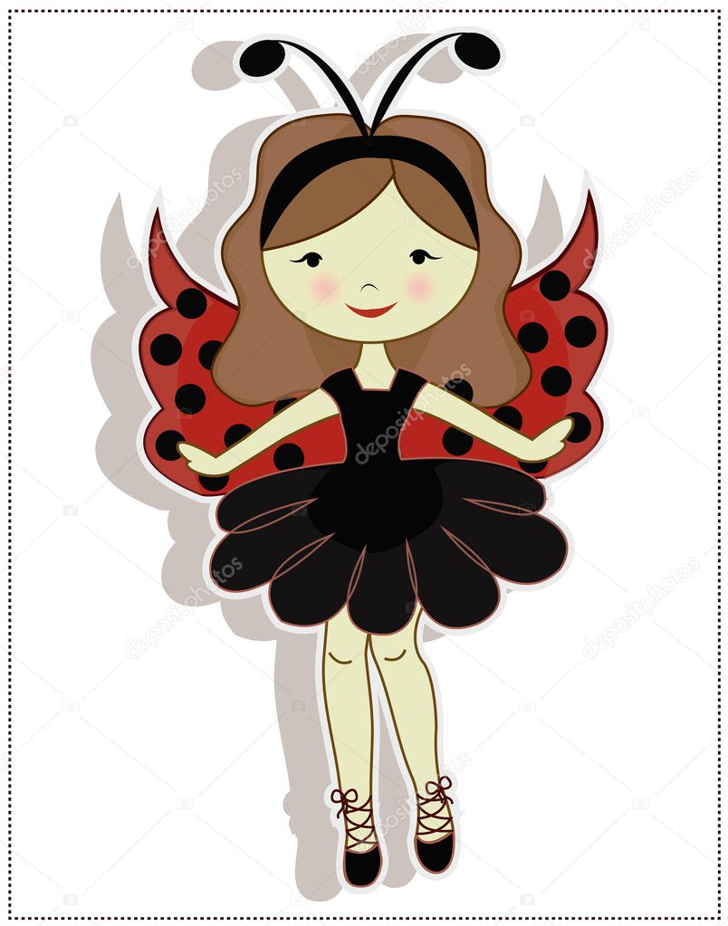 Pretty cute girl ladybug