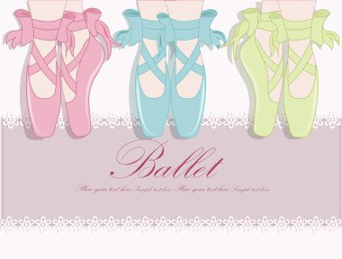 Ballet shoes, Vector illustration clipart