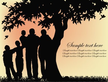 Silhouette of and tree clipart