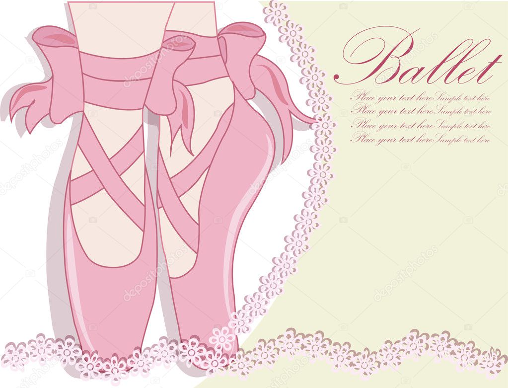Ballet shoes, Vector illustration