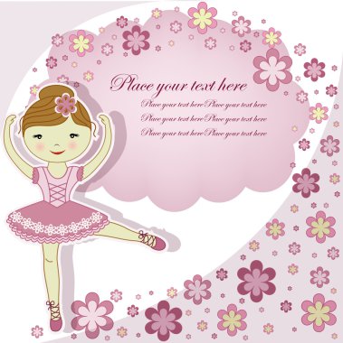 The beautiful lovely girl the ballerina with flowers clipart