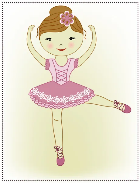 美丽可爱的女孩芭蕾舞者 — 图库矢量图片