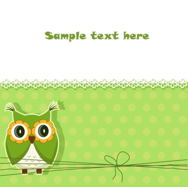 Vector cute owl card clipart