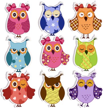 Cartoon owls clipart