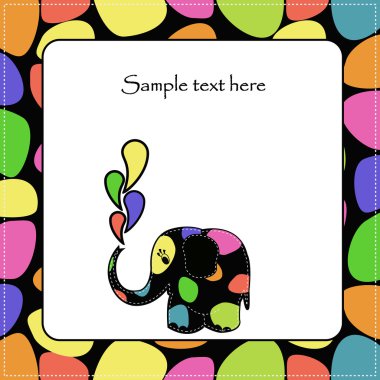 Fun colorful elephant clipart