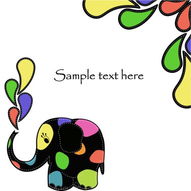 Fun colorful elephant clipart