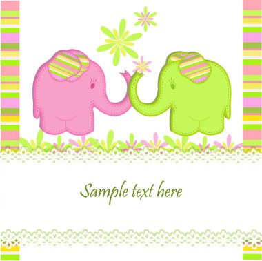 Funny elephants clipart