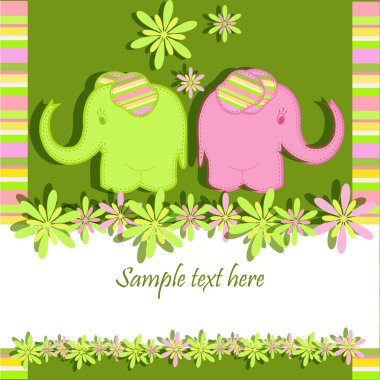 Funny elephants clipart