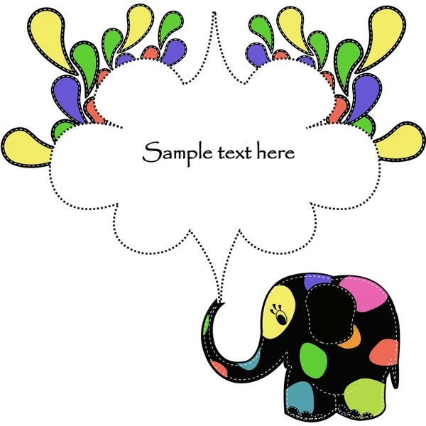Roliga färgglada elefant — Stock vektor