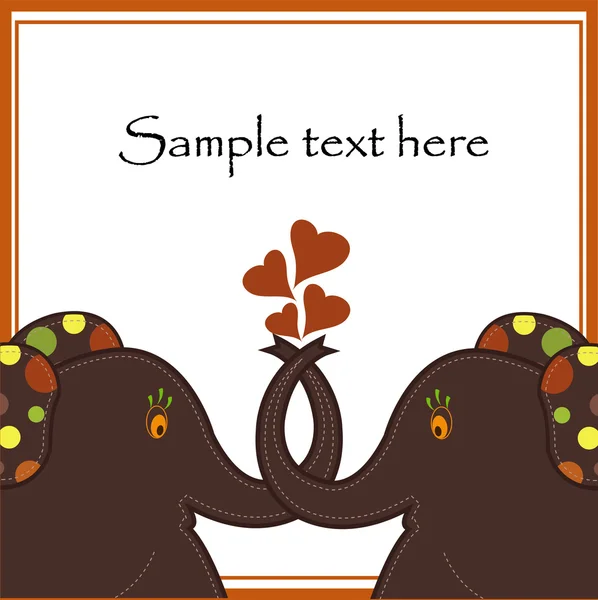 Cartes d'échantillons avec deux éléphants — Image vectorielle