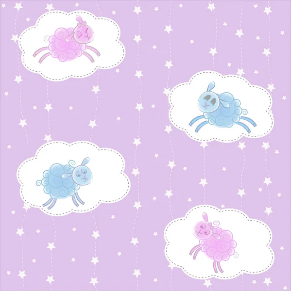 Lambs on clouds — Stockvector