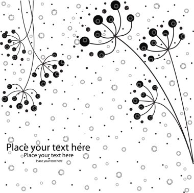 It is black white flowers clipart