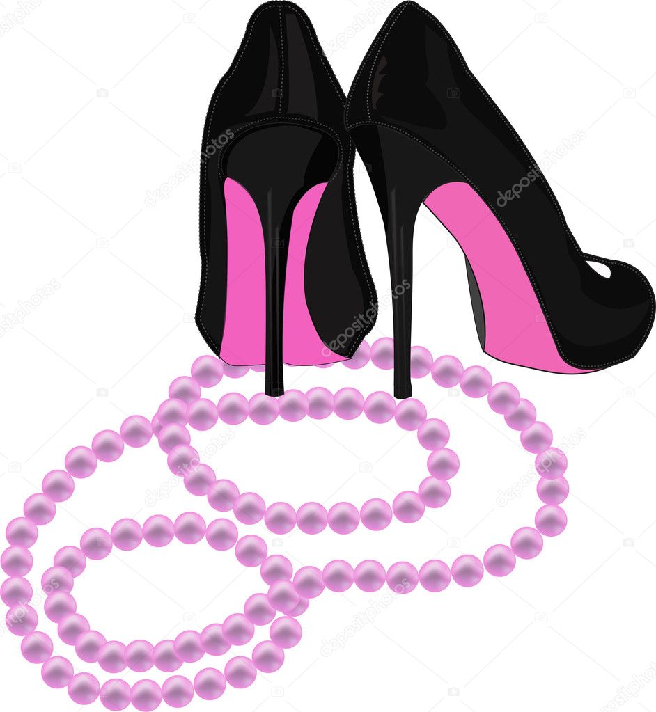 Beautiful shoes with pearls