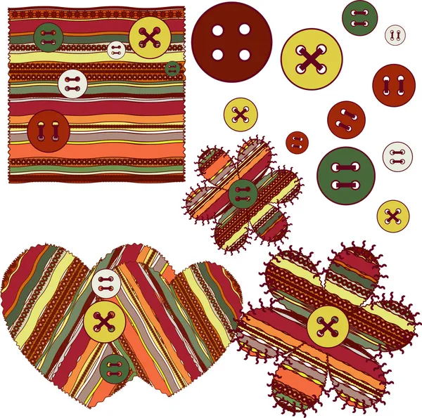 Образец ткани с кнопками — стоковый вектор