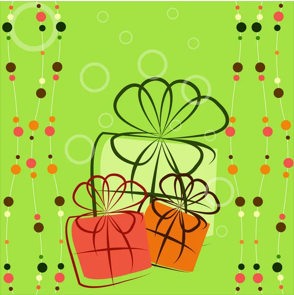 Trois cadeaux colorés — Image vectorielle