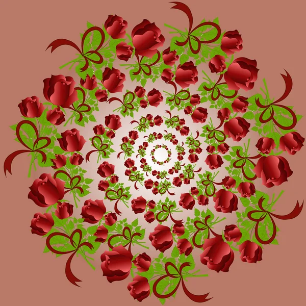Букеты роз, расположенные на круге — стоковый вектор