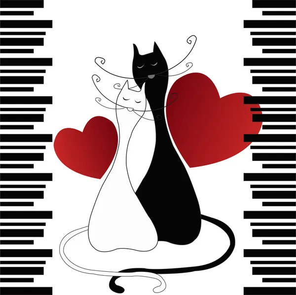 Twee verliefd katten — Stockvector