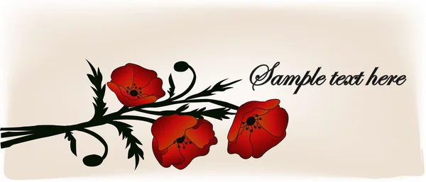 Tarjeta de flores de amapola — Vector de stock