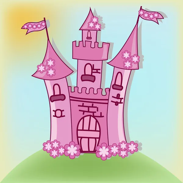 Krásný růžový hrad — Stockový vektor