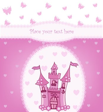 Princess card with Magic Castle clipart