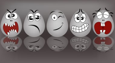 Set amusing eggs clipart