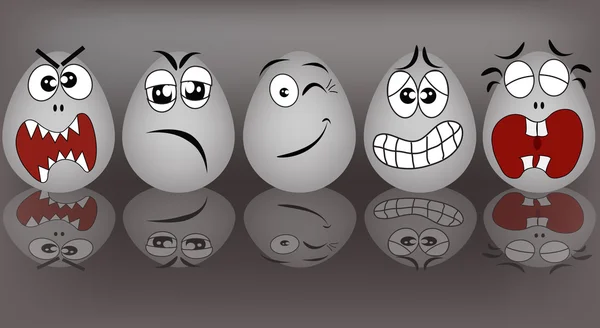 Vicces tojások készlet — Stock Vector