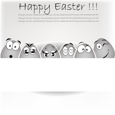 Set amusing eggs clipart