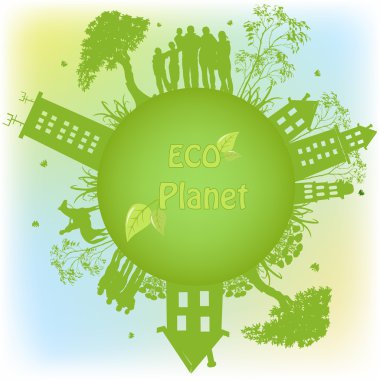 Green ecological planet clipart