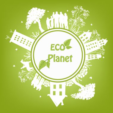 Green ecological planet clipart