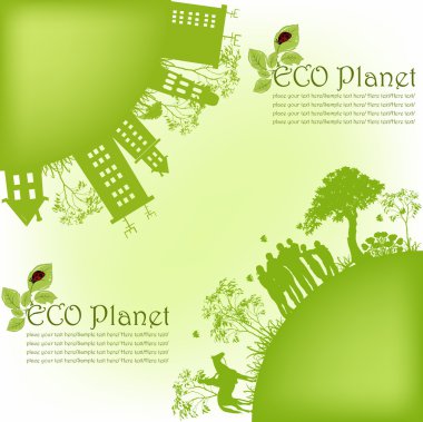 Green ecological planet clipart