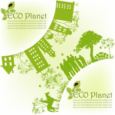 Green ecological planet clipart