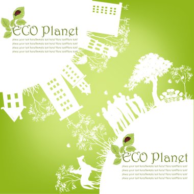 Green ecological planet clipart