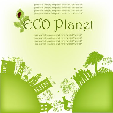 Green ecological planet clipart