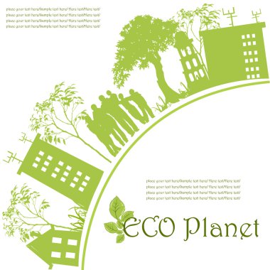 Green ecological planet clipart