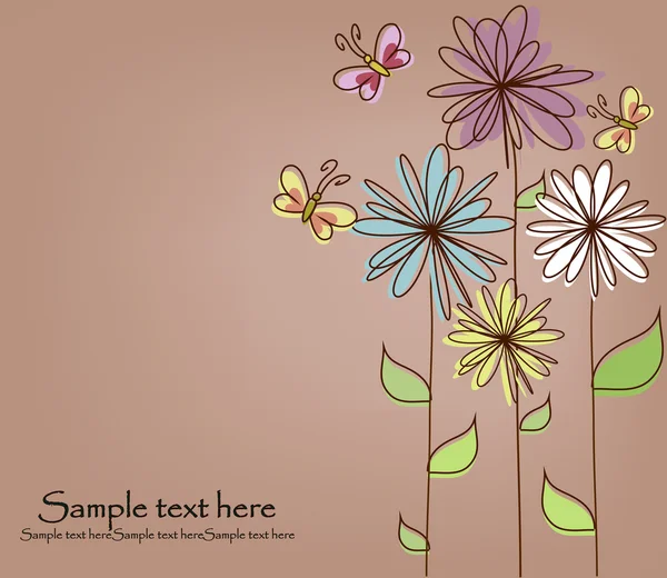 Vacker blomma kort — Stock vektor