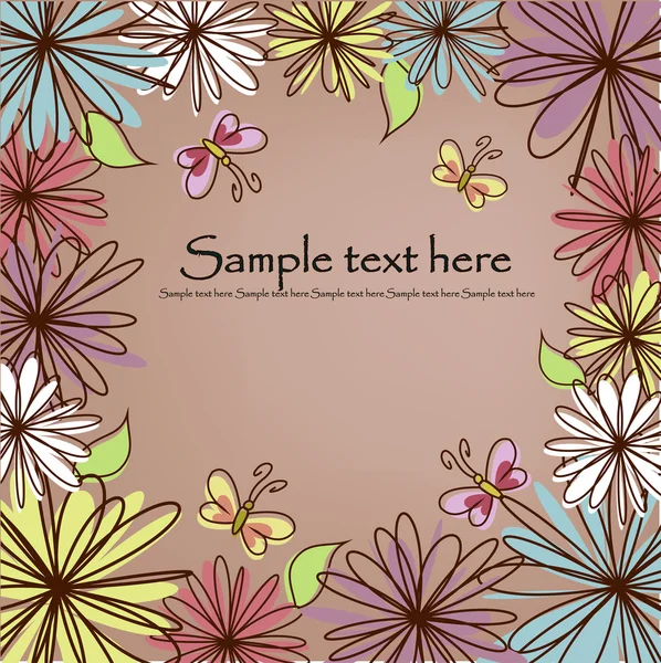 Belle carte de fleurs — Image vectorielle