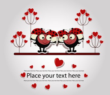 Two enamoured ladybugs clipart