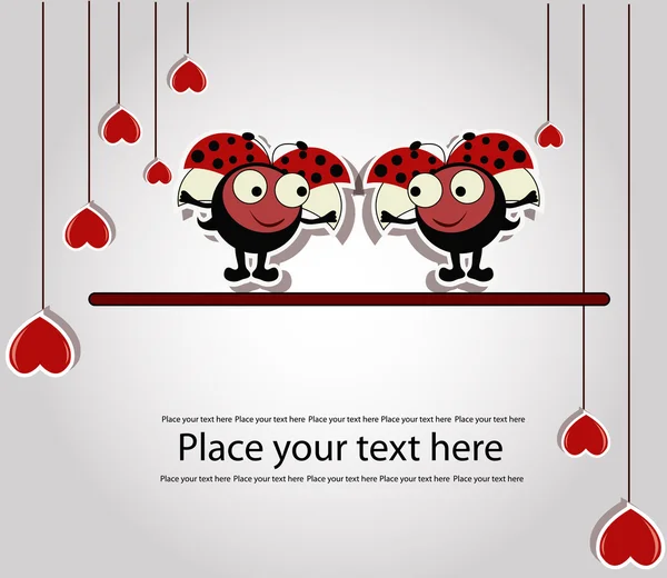 Δύο αγαπητική ladybugs — Διανυσματικό Αρχείο