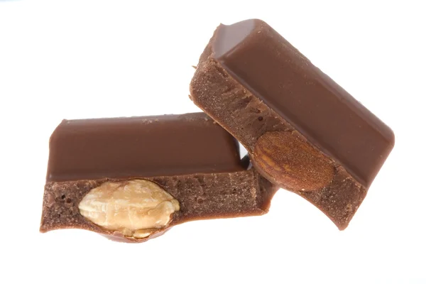 Chocolade met amandelen — Stockfoto
