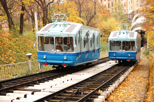Railway funicular in Kiev