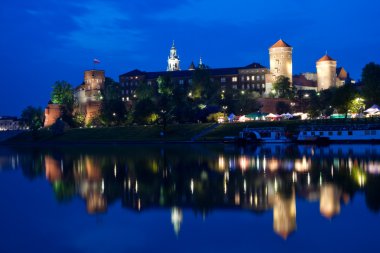 Wawel Castle at night clipart