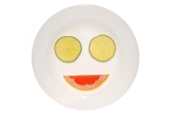 Uśmiech z limonki i grejpfruta — Zdjęcie stockowe
