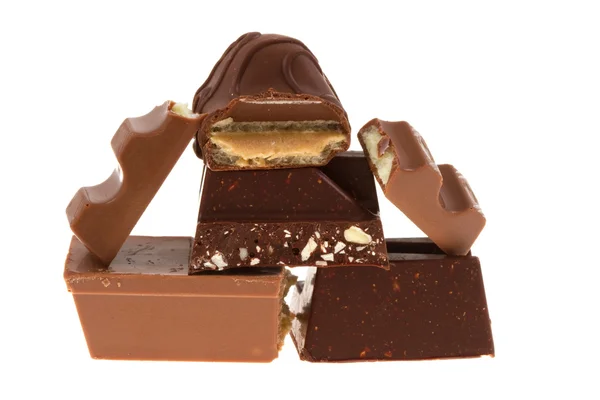 Schokolade auf isoliert — Stockfoto