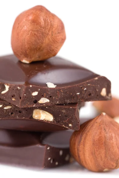 Шоколад и фундук — стоковое фото