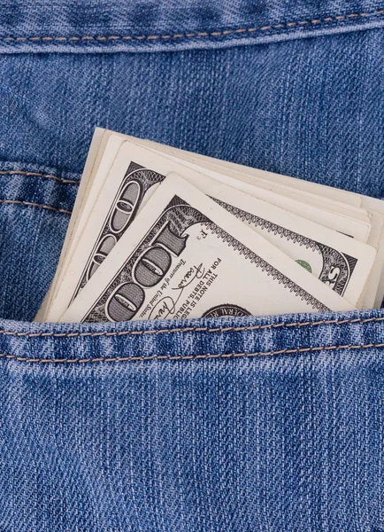 Доларів в джинсах — стокове фото
