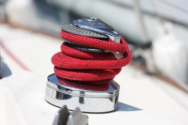 Winch on a sailboat — Stock Photo, Image