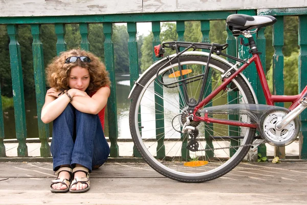 자전거 소녀 — 스톡 사진